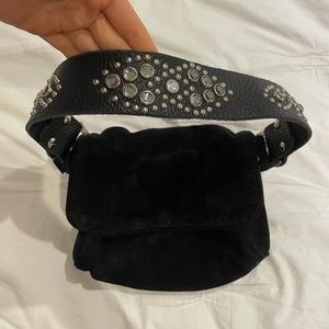 Go Tylie black suede shoulder bag